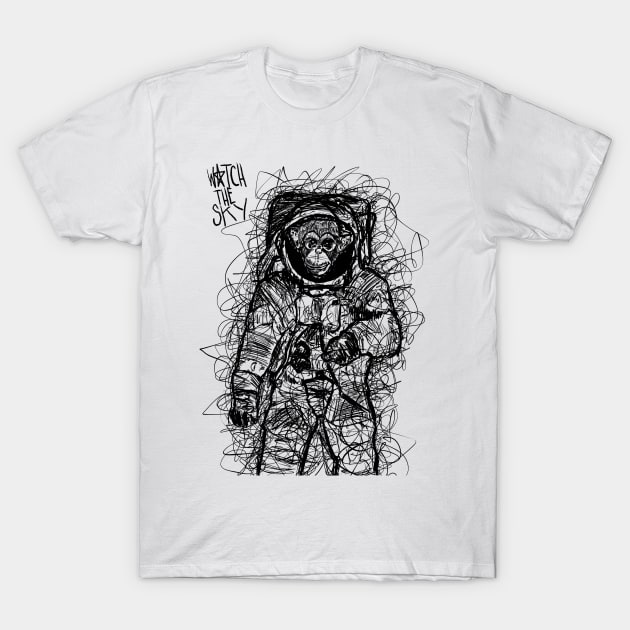 Watch the Sky: Space Monkey T-Shirt by WatchTheSky